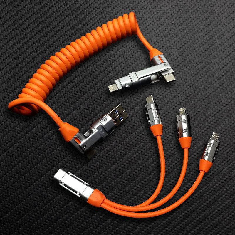 "Curly Chubby" 6-in-1 240W Fast Charging Spring Cable - Image 15