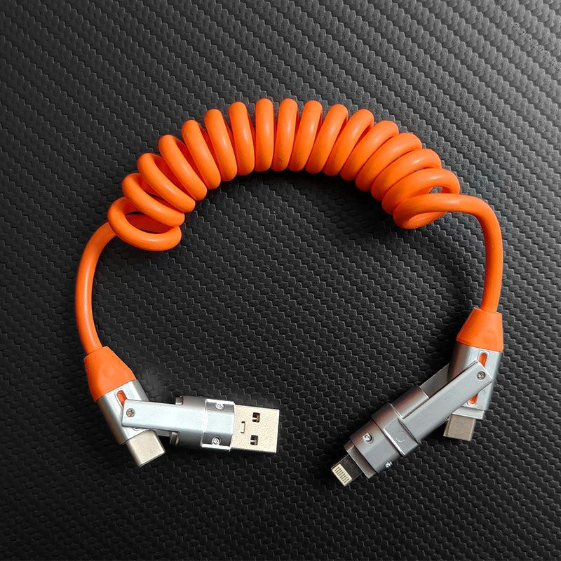 "Curly Chubby" 6-in-1 240W Fast Charging Spring Cable - Image 4