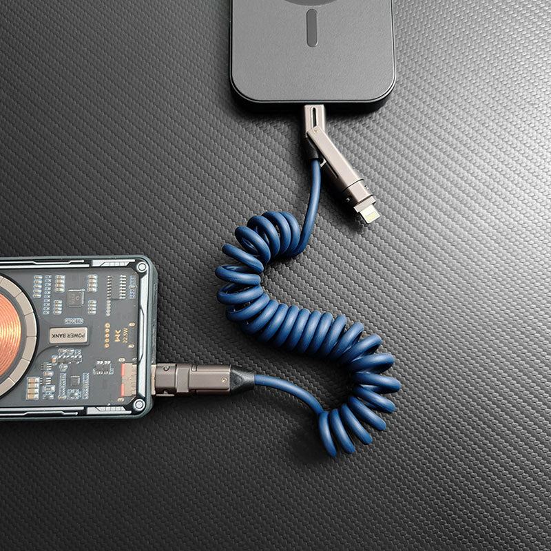 "Curly Chubby" 6-in-1 240W Fast Charging Spring Cable - Image 5