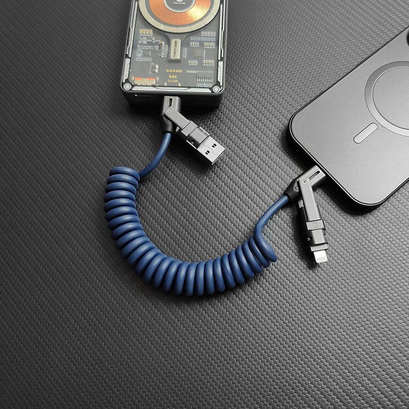 "Curly Chubby" 6-in-1 240W Fast Charging Spring Cable - Image 6