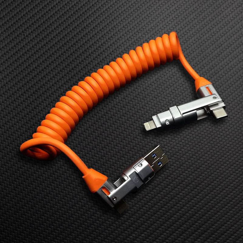 "Curly Chubby" 6-in-1 240W Fast Charging Spring Cable - Image 9