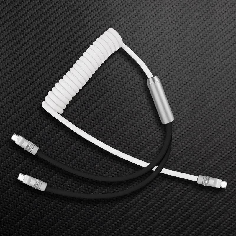 "Curly Chubby" 2 In 1 Spring ColorBlock Fast Charging Cable - Image 16