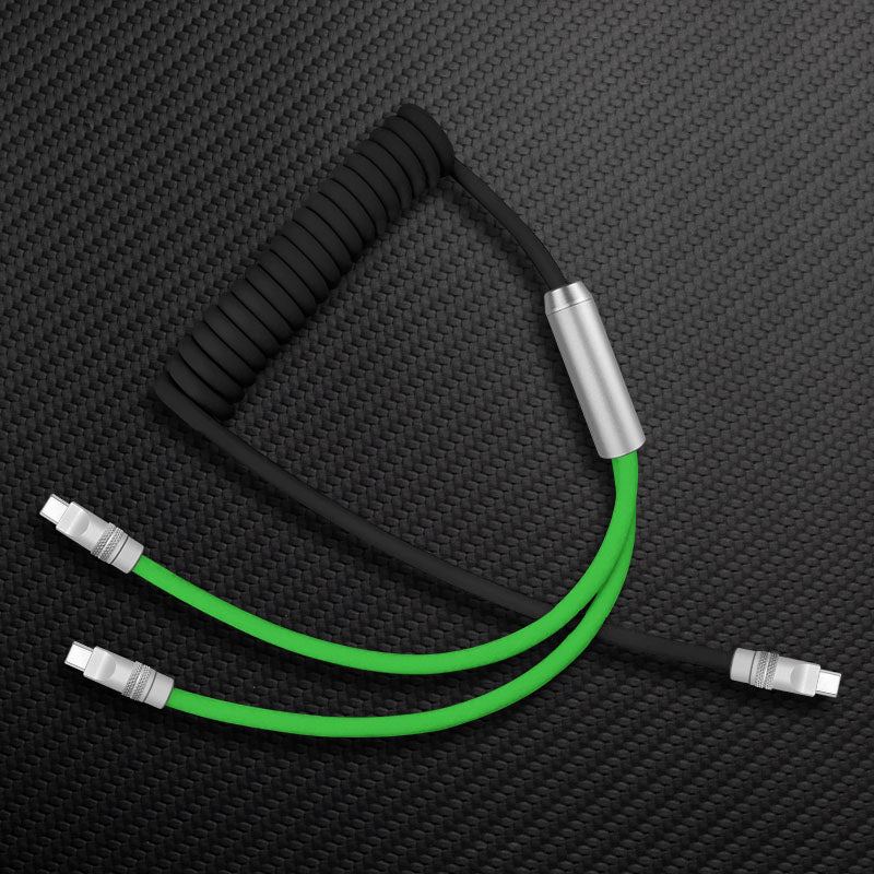 "Curly Chubby" 2 In 1 Spring ColorBlock Fast Charging Cable - Image 4