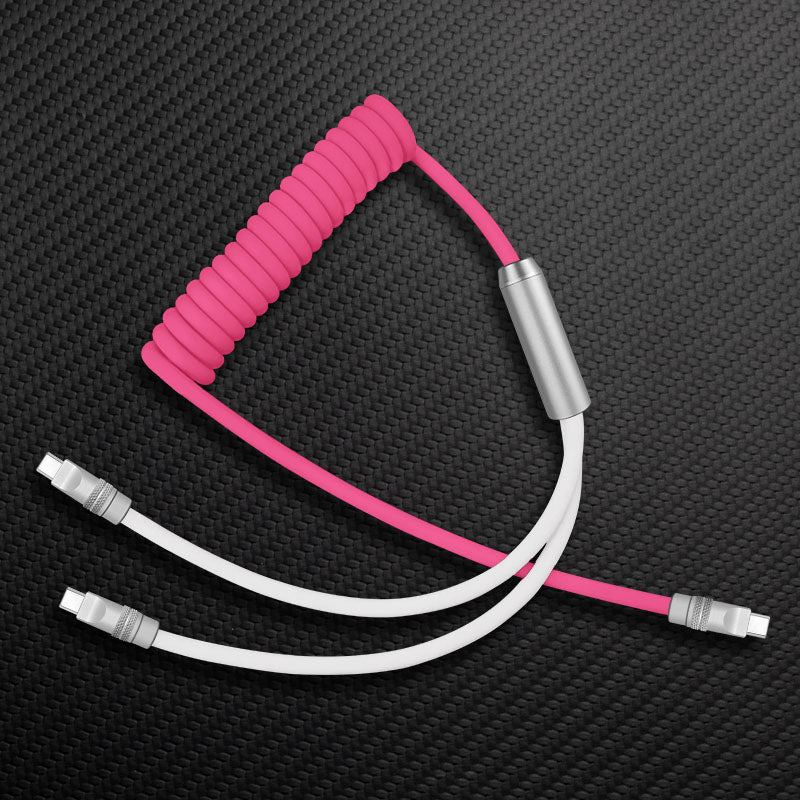 "Curly Chubby" 2 In 1 Spring ColorBlock Fast Charging Cable - Image 6