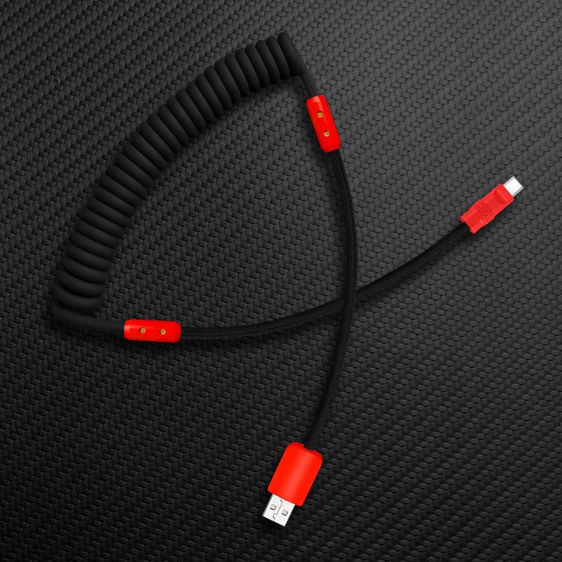 "Curly Chubby" Silicone Braided Fast Charging Cable #317 - Image 2