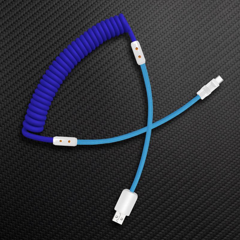 "Curly Chubby" Silicone Braided Fast Charging Cable #831 - Image 2