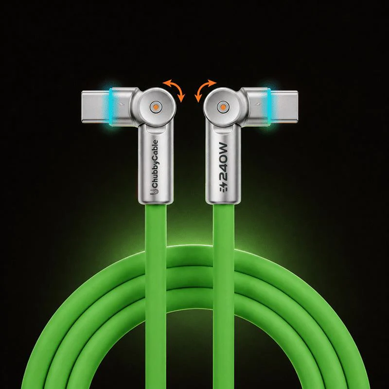 "Chubby RotateX" - 240W Dual 180° Rotating Fast Charging Cable With LED Light - Image 10