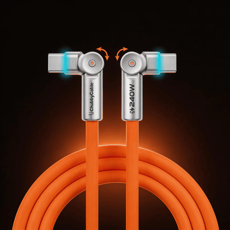 "Chubby RotateX" - 240W Dual 180° Rotating Fast Charging Cable With LED Light - Image 8