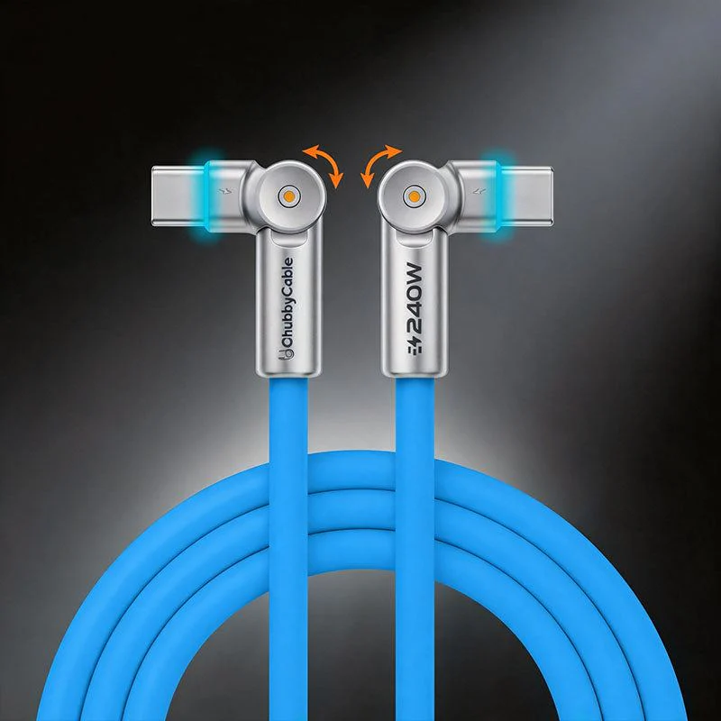 "Chubby RotateX" - 240W Dual 180° Rotating Fast Charging Cable With LED Light - Image 9