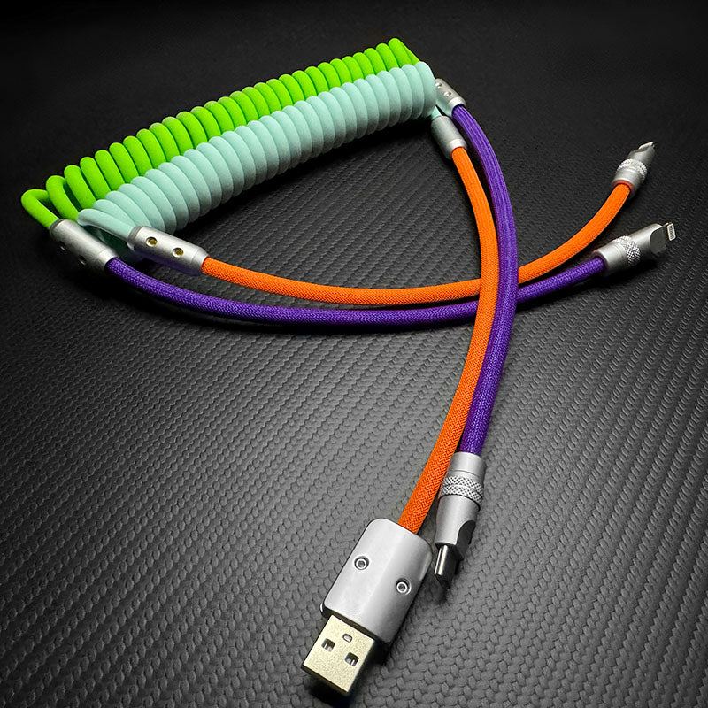 "Curly Chubby" 240W Coiled Braided Silicone Fast Charging Cable - Image 3