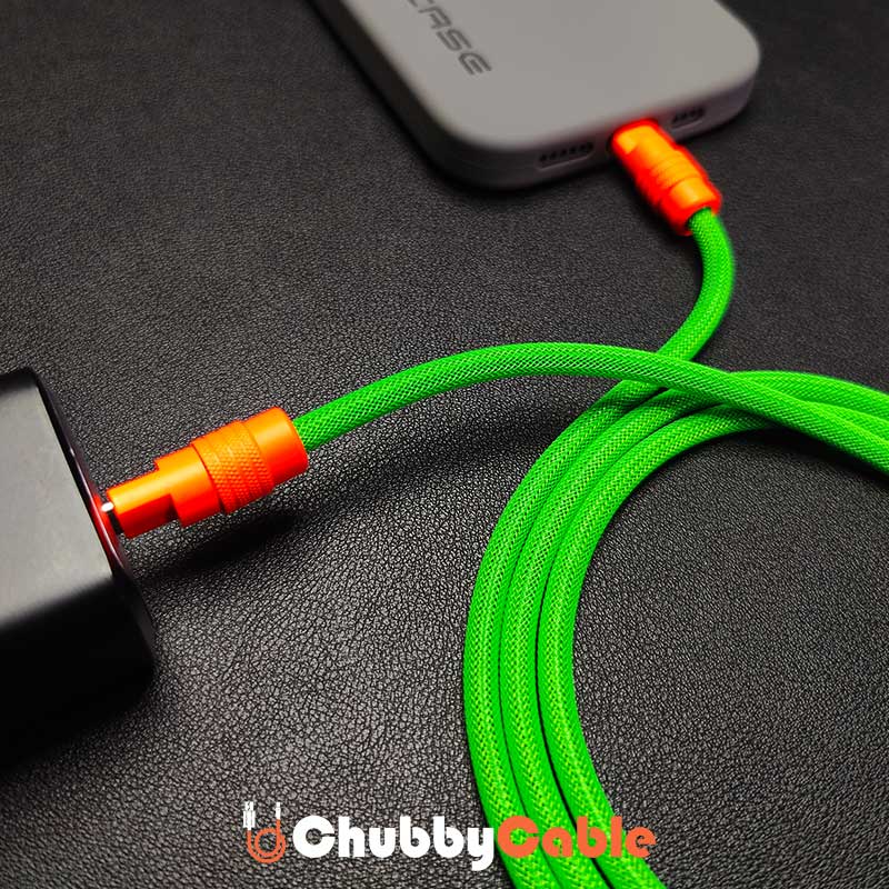 "Chubby" Vibrant Color-block Braided Charge Cable - Image 3