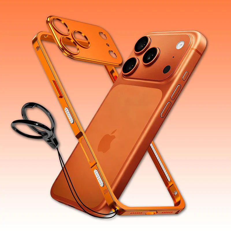 ChubbyArmor LiteGo - Ultra-Thin Metal Bumper Case With Lens Protector & GripRing Phone Stand For iPhone - Image 7