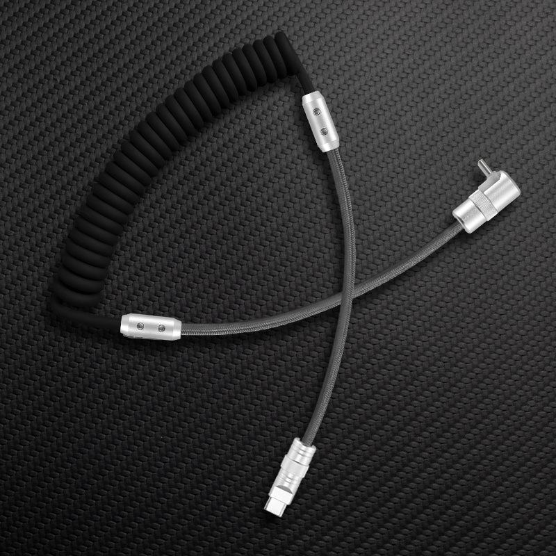 "Curly Chubby" 2-In-1 90° Elbow Spring Silicone Braided Cable - Image 12