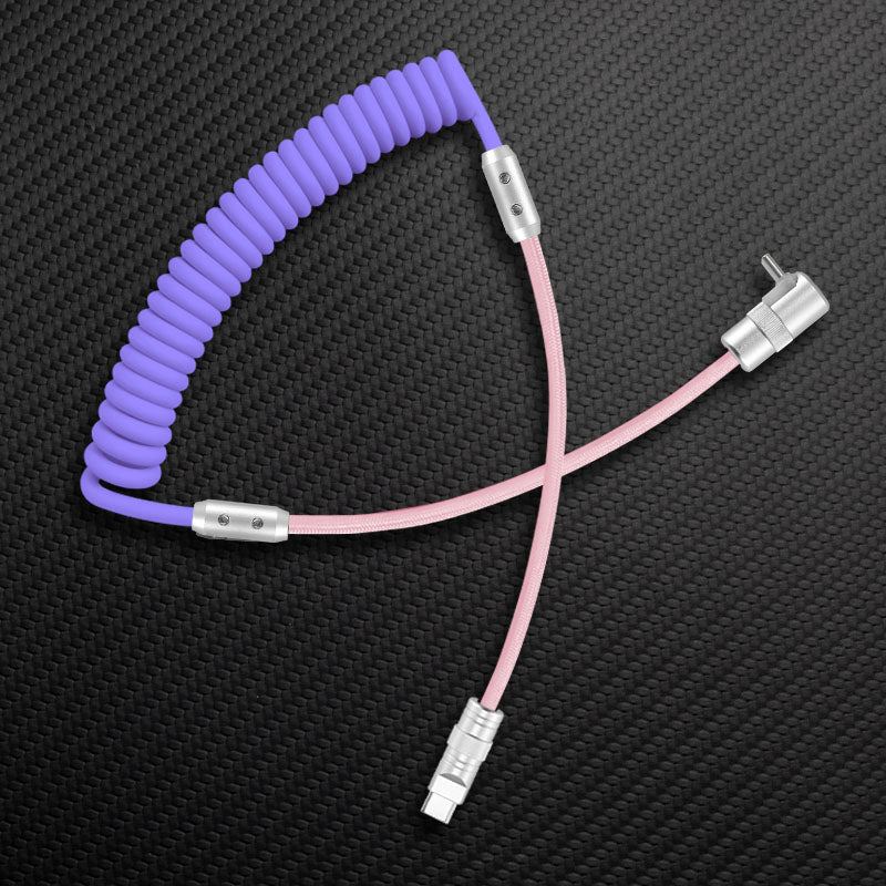 "Curly Chubby" 2-In-1 90° Elbow Spring Silicone Braided Cable - Image 13