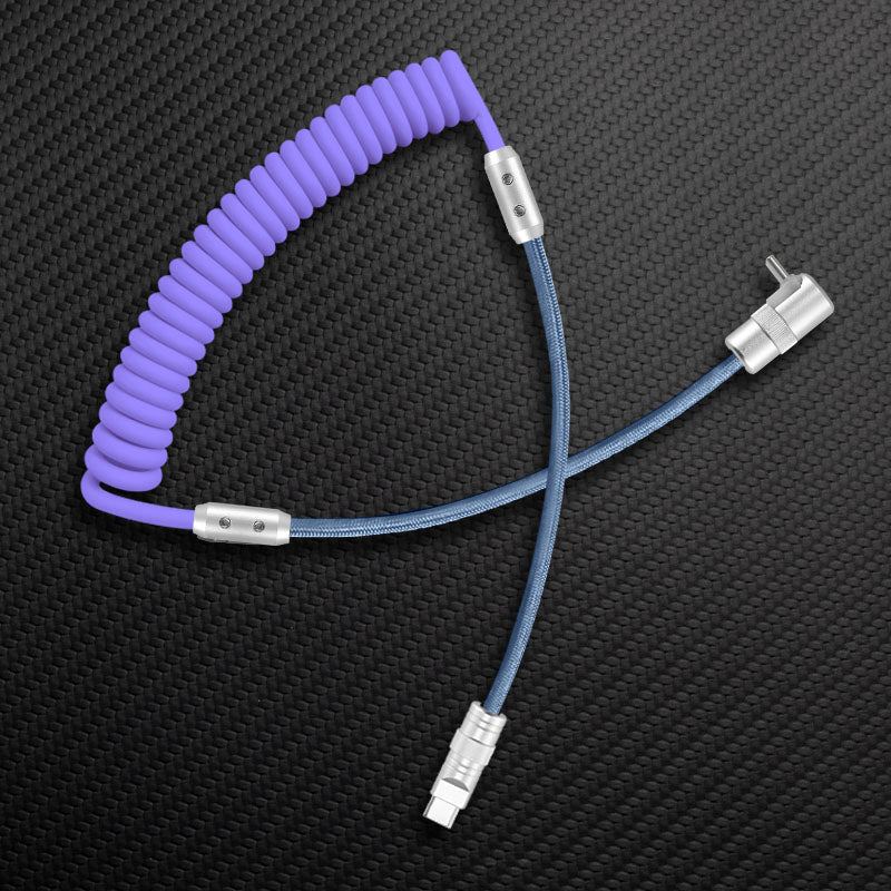 "Curly Chubby" 2-In-1 90° Elbow Spring Silicone Braided Cable - Image 14