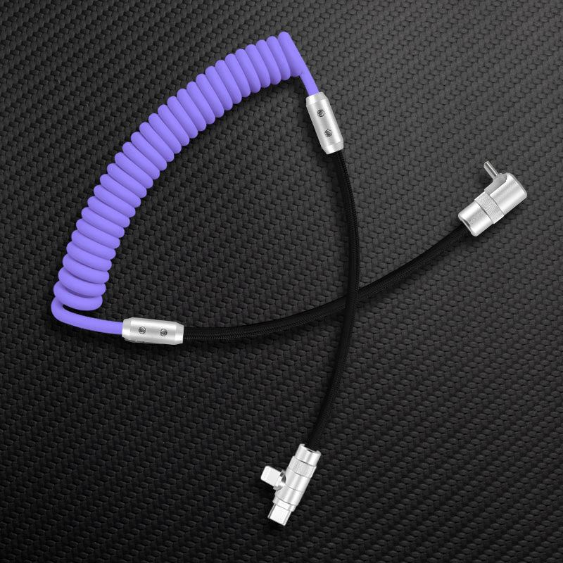"Curly Chubby" 2-In-1 90° Elbow Spring Silicone Braided Cable - Image 24