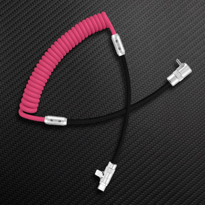"Curly Chubby" 2-In-1 90° Elbow Spring Silicone Braided Cable - Image 25