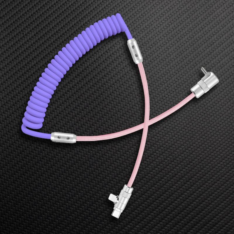 "Curly Chubby" 2-In-1 90° Elbow Spring Silicone Braided Cable - Image 27