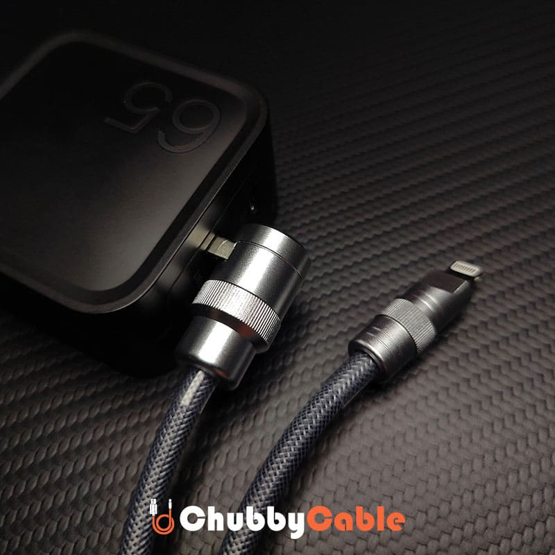 "Curly Chubby" 2-In-1 90° Elbow Spring Silicone Braided Cable - Image 3