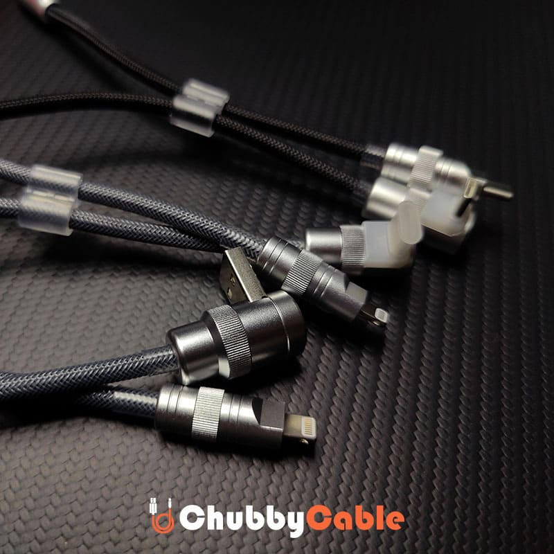 "Curly Chubby" 2-In-1 90° Elbow Spring Silicone Braided Cable - Image 5