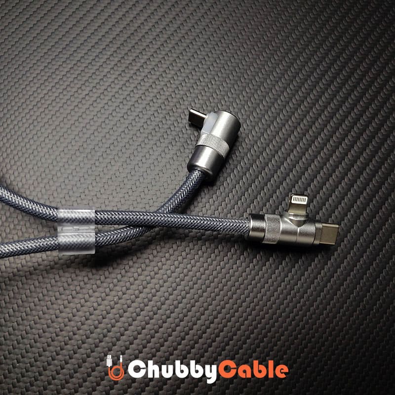 "Curly Chubby" 2-In-1 90° Elbow Spring Silicone Braided Cable - Image 8