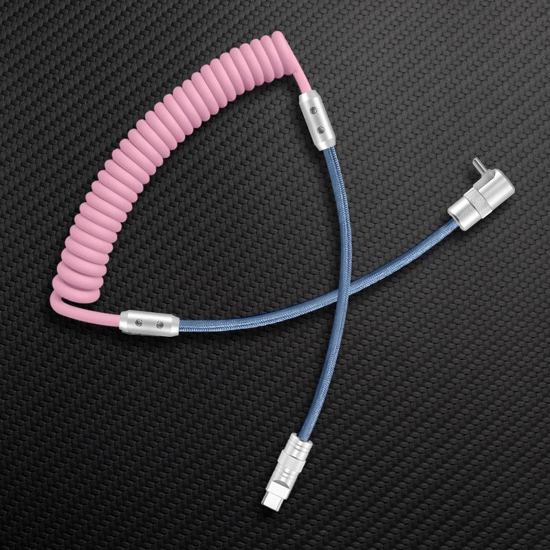 "Curly Chubby" 2-In-1 90° Elbow Spring Silicone Braided Cable - Image 9