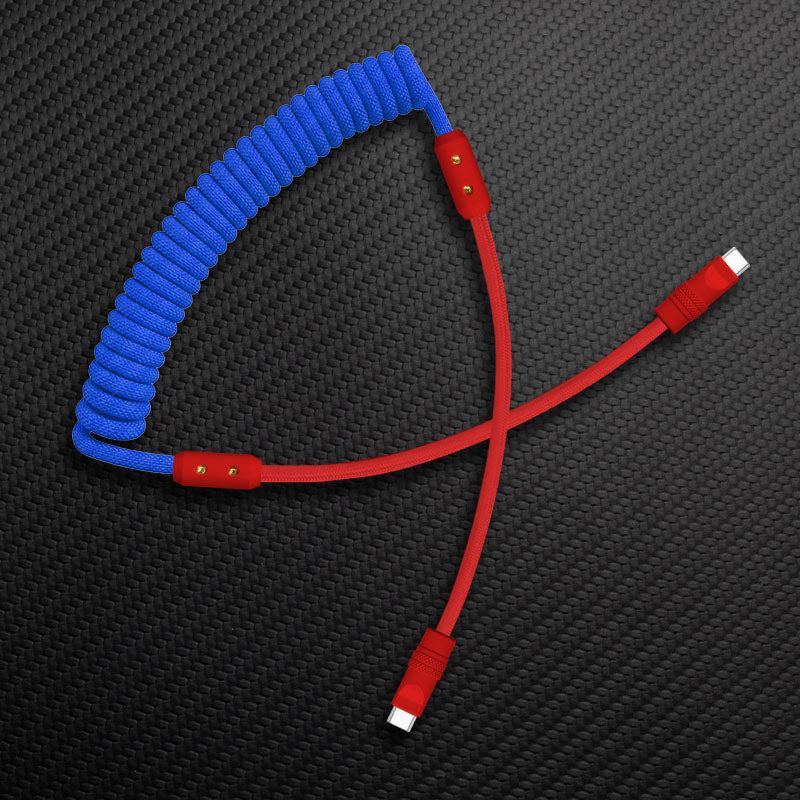 "Curly Chubby" Coiled Braid Colorblock Fast Charging Cable - Image 10