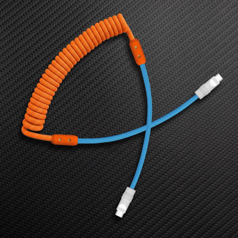"Curly Chubby" Coiled Braid Colorblock Fast Charging Cable - Image 11