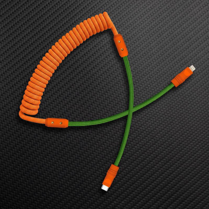 "Curly Chubby" Coiled Braid Colorblock Fast Charging Cable - Image 16