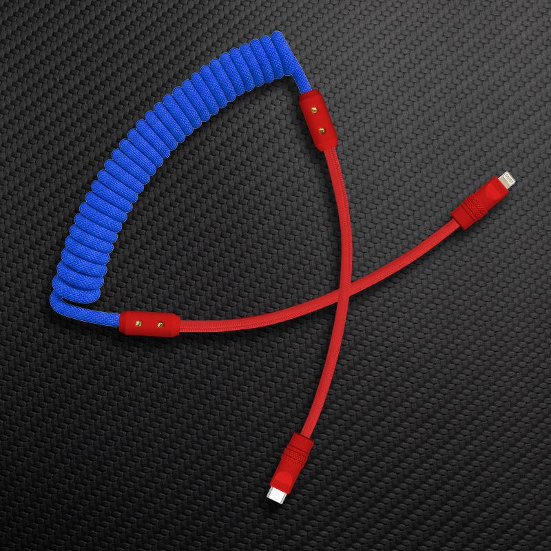 "Curly Chubby" Coiled Braid Colorblock Fast Charging Cable - Image 18