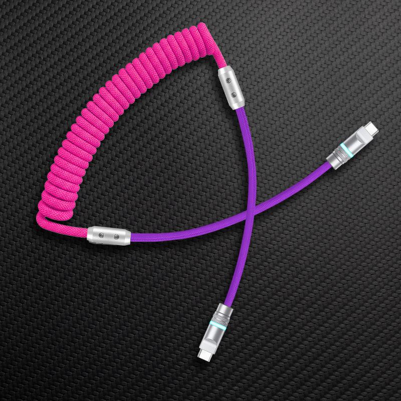 "Curly Chubby" 240W Coiled Braid Neon Fast Charging Cable - Image 10