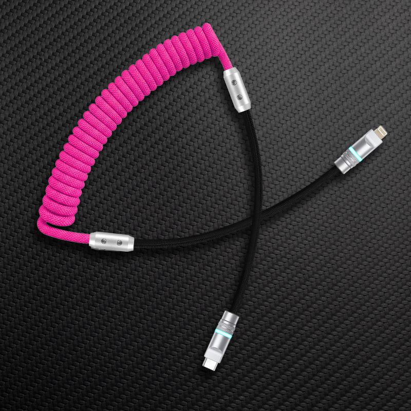 "Curly Chubby" 240W Coiled Braid Neon Fast Charging Cable - Image 14