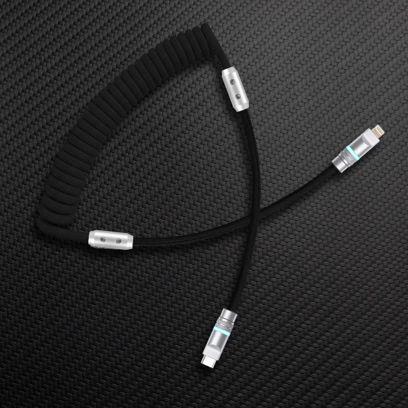 "Curly Chubby" 240W Coiled Braid Neon Fast Charging Cable - Image 15