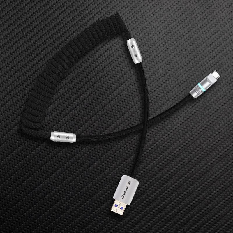 "Curly Chubby" 240W Coiled Braid Neon Fast Charging Cable - Image 19