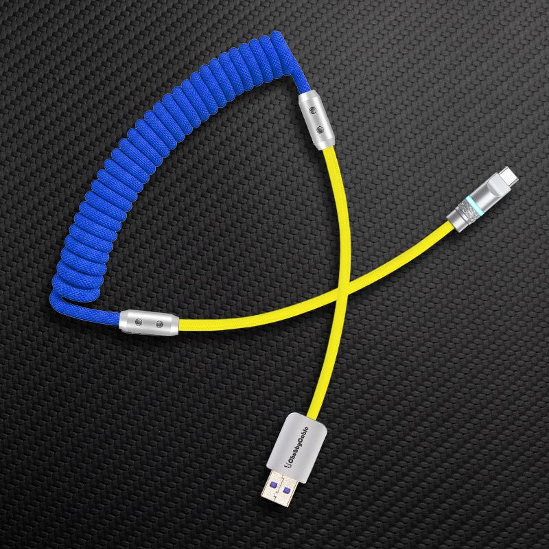 "Curly Chubby" 240W Coiled Braid Neon Fast Charging Cable - Image 22