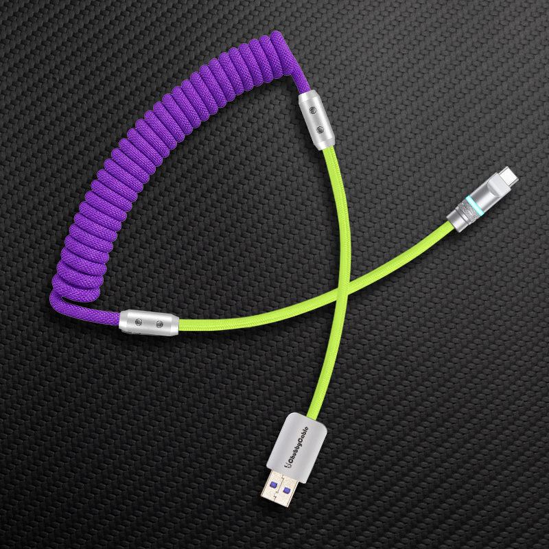 "Curly Chubby" 240W Coiled Braid Neon Fast Charging Cable - Image 23