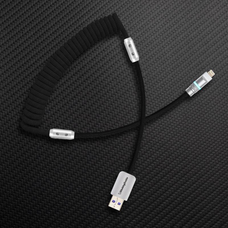"Curly Chubby" 240W Coiled Braid Neon Fast Charging Cable - Image 24
