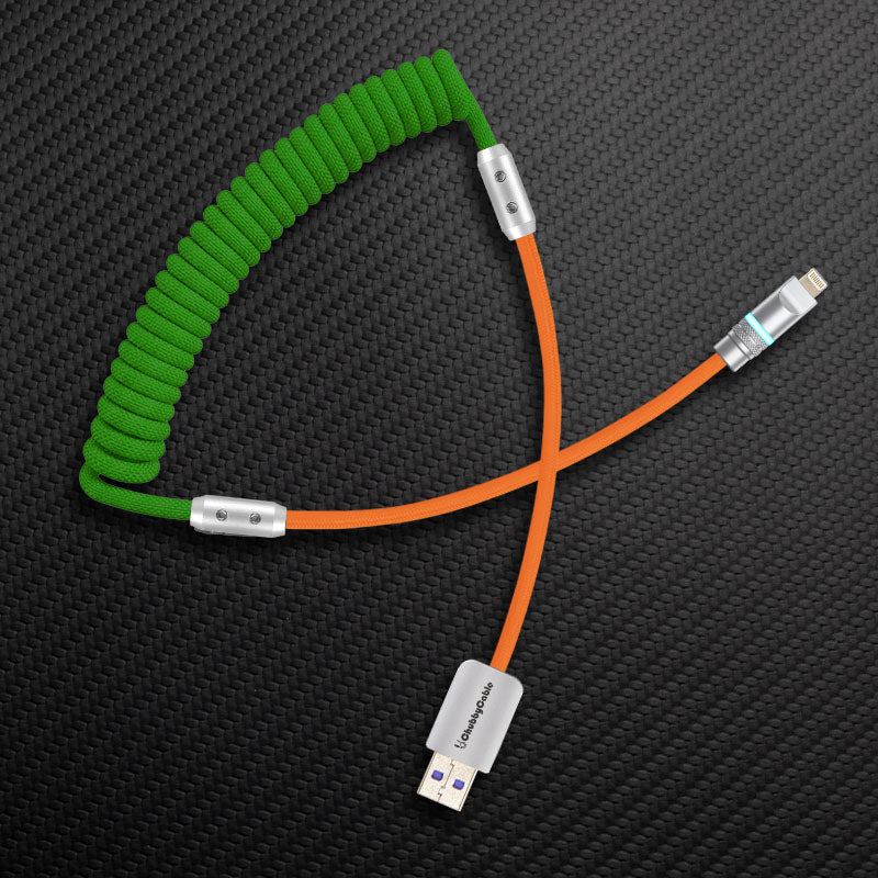 "Curly Chubby" 240W Coiled Braid Neon Fast Charging Cable - Image 25