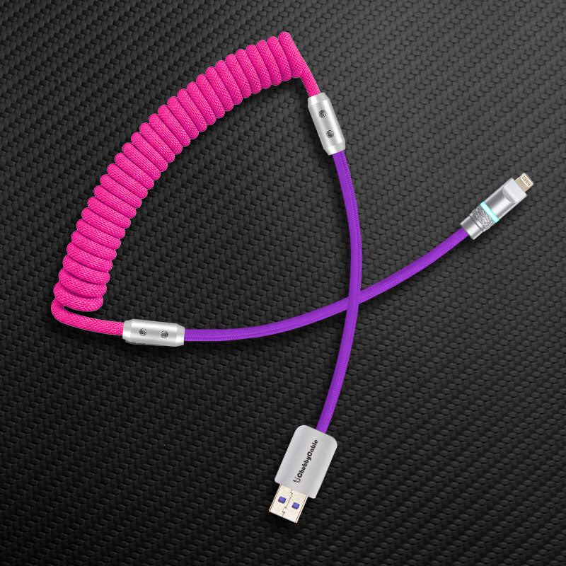 "Curly Chubby" 240W Coiled Braid Neon Fast Charging Cable - Image 27