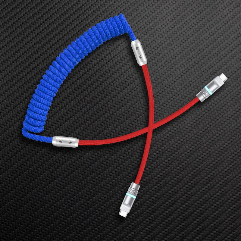 "Curly Chubby" 240W Coiled Braid Neon Fast Charging Cable - Image 31