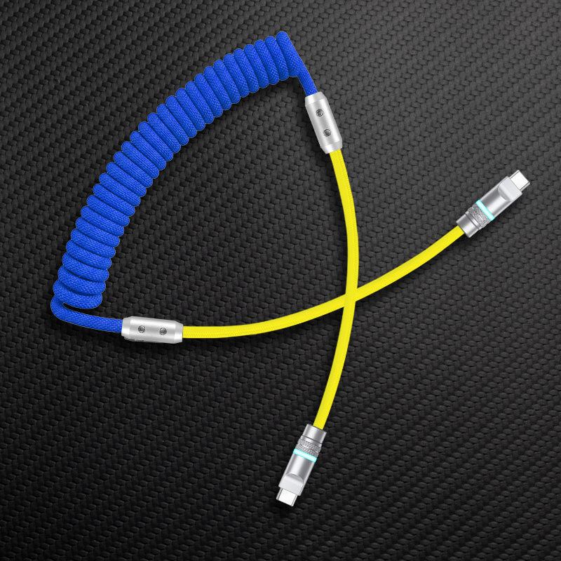 "Curly Chubby" 240W Coiled Braid Neon Fast Charging Cable - Image 32
