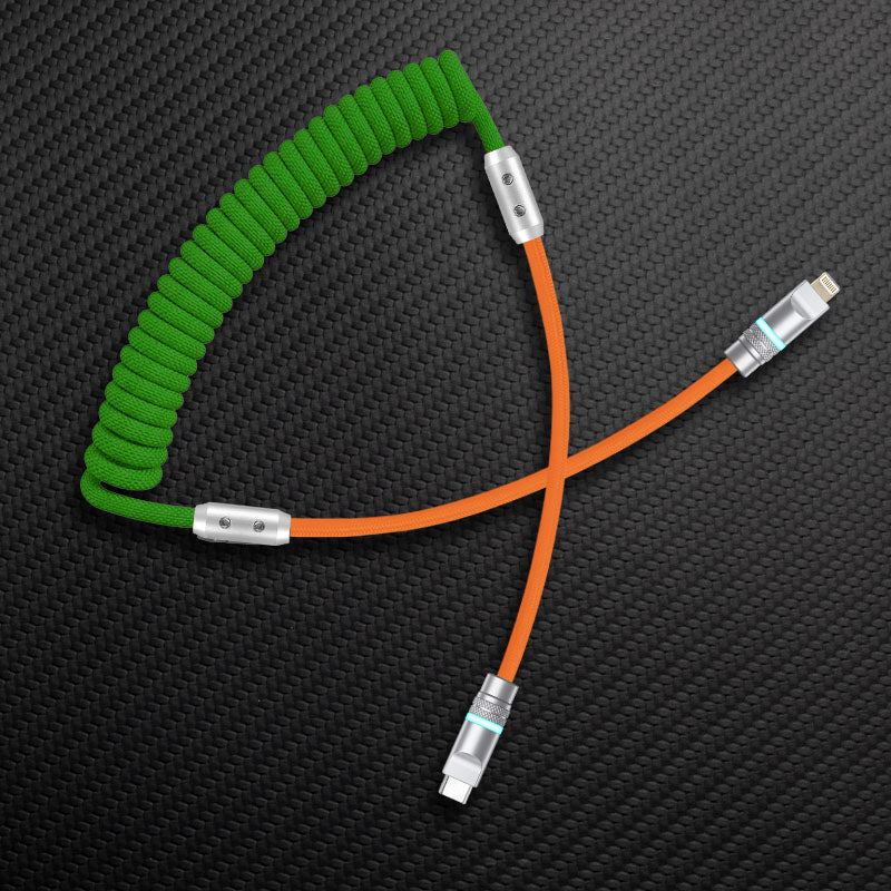 "Curly Chubby" 240W Coiled Braid Neon Fast Charging Cable - Image 33