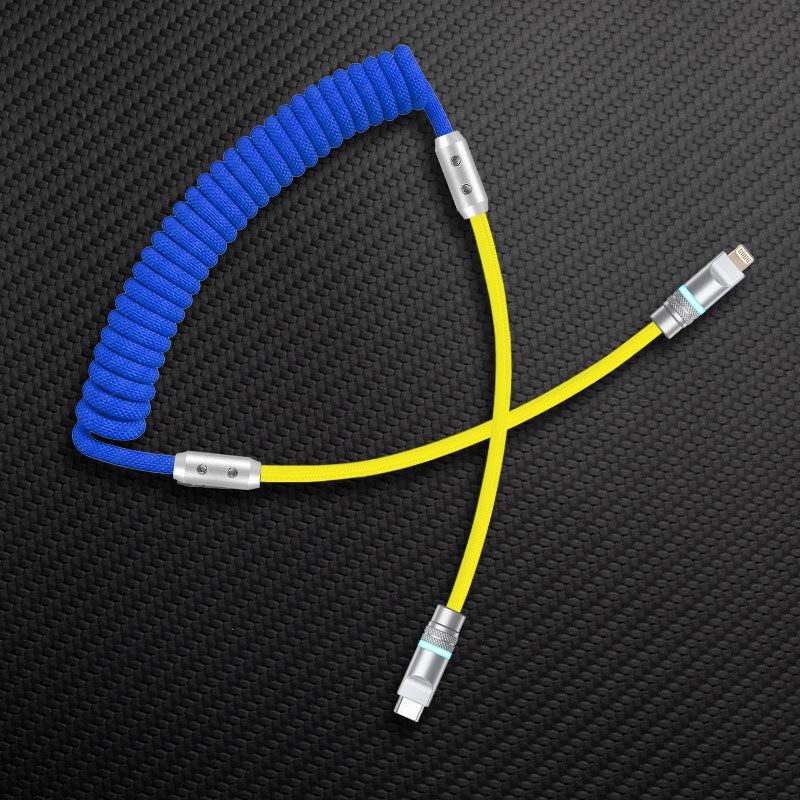 "Curly Chubby" 240W Coiled Braid Neon Fast Charging Cable - Image 37