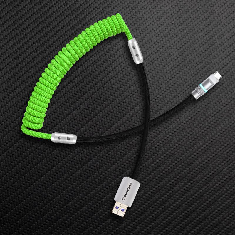 "Curly Chubby" 240W Coiled Braid Neon Fast Charging Cable - Image 38