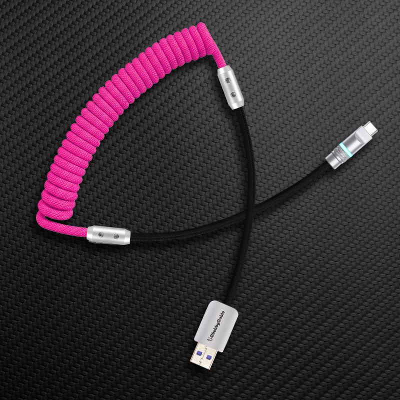 "Curly Chubby" 240W Coiled Braid Neon Fast Charging Cable - Image 39