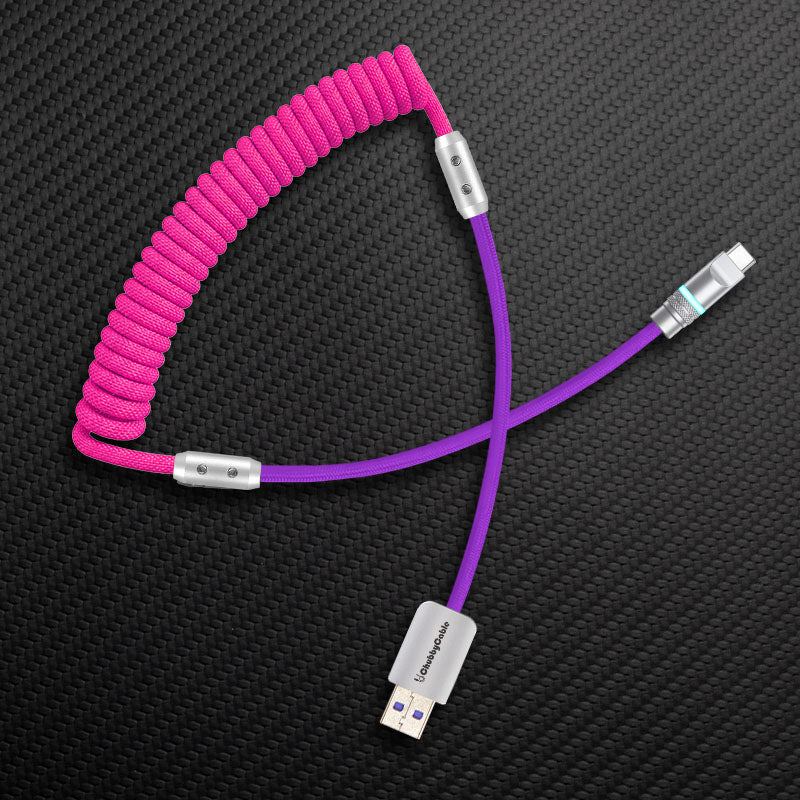 "Curly Chubby" 240W Coiled Braid Neon Fast Charging Cable - Image 41