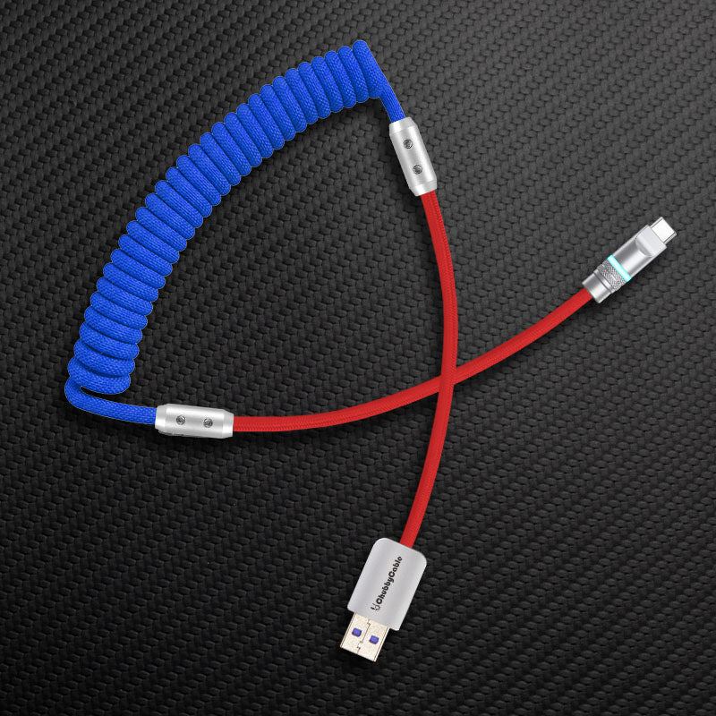"Curly Chubby" 240W Coiled Braid Neon Fast Charging Cable - Image 42