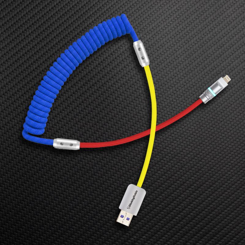 "Curly Chubby" 240W Coiled Braid Neon Fast Charging Cable - Image 46