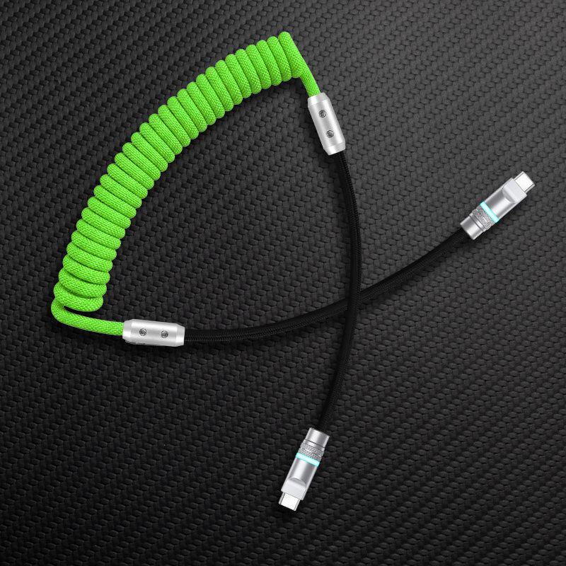 "Curly Chubby" 240W Coiled Braid Neon Fast Charging Cable - Image 6