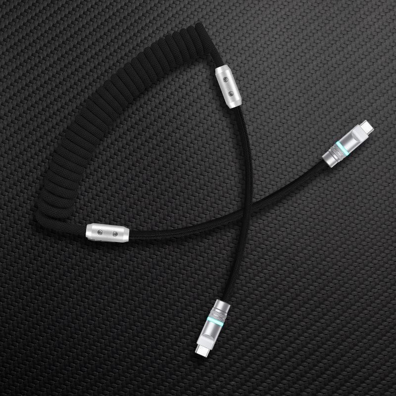 "Curly Chubby" 240W Coiled Braid Neon Fast Charging Cable - Image 7